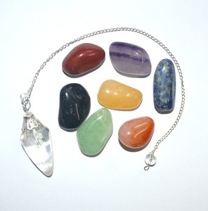 Best Saler of Chakra Tumbled With Crystal Pendulums : Chakra Tumbled With Crystal Pendulums at Low Price - Product Image 1