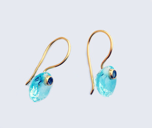 Boucles d'oreilles en argent Sterling 925, bijoux à la mode et plaqué or pur, grandes pierres précieuses Boucles d'oreilles en améthyste et topaze, nouvelle mode, breloque, tendance - Product Image 5