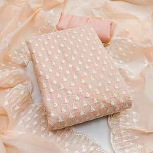 คว้าลุคที่สองในวัสดุชุดนี้ Chanderi-ชุดผ้าฝ้ายประดับอย่างสวยงามด้วยงานปัก - Product Image 4