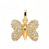 Bijoux en argent Sterling 925 plaqué or, pendentif papillon en cristal CZ, breloque pour femmes, pendentifs de bijoux