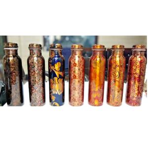 Bouteille d'eau en cuivre 2L avec couvercle à boire direct Revêtement anti-corrosion écologique Accessoire d'extérieur pour la course à pied Adultes - Product Image 4