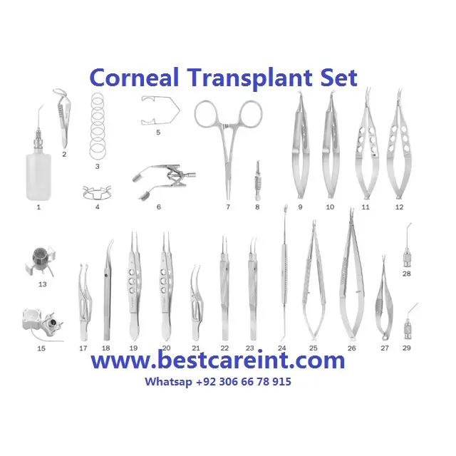 Conjunto de transplantadores de cornea