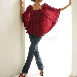 100% Cotton <b>butterfly</b> Style Women Casual Blouse Top Women <b>Clothing</b> - Product Image 5