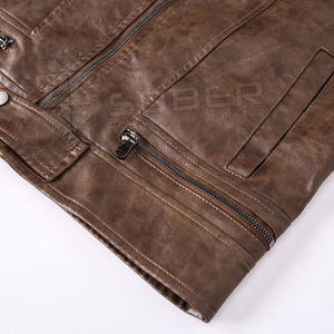 Chaquetas de Cuero Genuino para Hombre con Logotipo Personalizado al por Mayor, Chaquetas de Invierno Impermeables y Transpirables de Tela de Lona Ecológica con Servicio OEM - Product Image 3