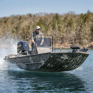 Console de pesca e caça de alumínio, fundo plano de 20ft, grosso, alta qualidade, centro de caça, barco jon