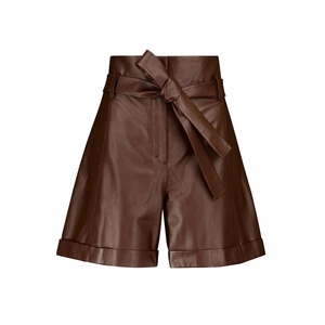 Shorts décontractés pour femmes PIHA SPORTS, taille mi-haute, en cuir véritable, à jambes larges, séchage rapide, écologiques, pour adolescentes - Product Image 1