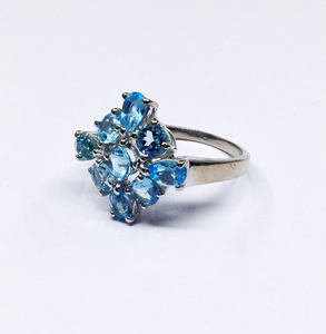 Bagues en pierre précieuse en topaze bleue, argent Sterling 925, plaqué or, fait à la main, bon marché quantité minimale de commande vente en gros - Product Image 2