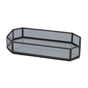 ชุดสามกล่องแสดงการออกแบบเหล็กแก้วสีดำชุบทองตกแต่งบ้านตกแต่งถาดเครื่องประดับและกล่องเครื่องประดับ - Product Image 4