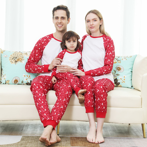 Hot sale in stock 2021 long sleeve <b>christmas</b> <b>pajamas</b> sleepwear parent-child suit - Product Image 1