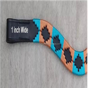 Bandas de piel auténtica para cejas de caballo y polo, color turquesa y oro rosa, tejido a mano, con forma de onda - Product Image 2