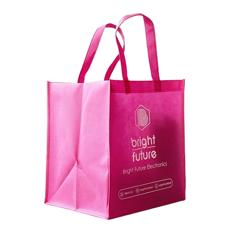 Folding Shopping PP non woven tote bag recyclable bag Silk Printing Eco promotional shopping non woven bag in stock