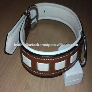 Collier pour chien en cuir marron et noir, écologique, de qualité supérieure, rembourré et réglable - Product Image 3