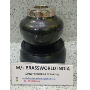 ALUMINIUM NOIR HAUTE QUALITÉ BOUGIE LUMIÈRE CRÉMATION URNE FUNÉRAIRE BRASSWORLD INDE - Product Image 1