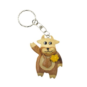 El mejor vendedor de madera <span class=keywords><strong>vaca</strong></span> talla clave cadena personalizada animal forma titular de la clave - Product Image 2