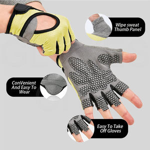 Fingerless Breathable PU Leather Weight Lifting Gloves GYM Training Gear Gel Padding Fitness Gloves By Manufacturer GLOVES City - Product Image 3