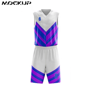 Camiseta de baloncesto y pantalones cortos de alta calidad para hombre, uniforme de equipo sin mangas, trajes de entrenamiento en blanco - Product Image 5