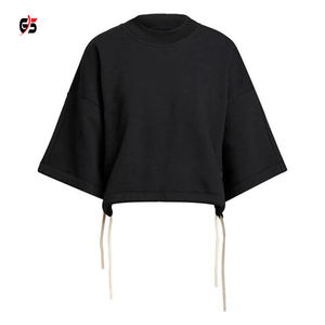 Cheap Clothes Women's <b>Crop</b> <b>Top</b> Sweatshirt Customized Order 100% Cotton Fleece Rounded Neck Daily Casual Wear Fashion Wear - Product Image 1