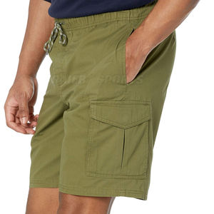 กางเกงขาสั้นลำลองผ้าฝ้าย100% สำหรับผู้ชายปรับแต่งได้ชุดกันยับสำหรับวิ่งชายหาดยิมผ้าใบเทอร์รี่ย้อมสีล้วนเป็นมิตรกับสิ่งแวดล้อม - Product Image 3