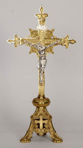 Cruz de santuario de latón con Jesús, mundo de la India - Product Image 3