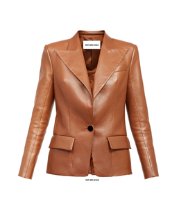 เสื้อโค้ทหนังแกะแท้ทองแดงสีน้ำตาลสำหรับทุกเพศพร้อมกระดุมปิดใช้ได้ทุกสีและหนังทำในปากีสถาน - Product Image 1