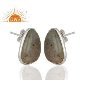 Pendientes de plata de ley 925 hechos a mano, fabricante de joyería, Gema de jaspe oceánico, proveedor de joyería - Product Image 2