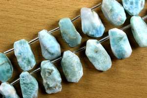 พลอยลาริมาร์ธรรมชาติ21ชิ้น,อัญมณีแบบตัดด้วยมือรูปทรงไม่สม่ำเสมอสำหรับผู้ค้าส่งที่ไม่ผ่านการบำบัด - Product Image 2