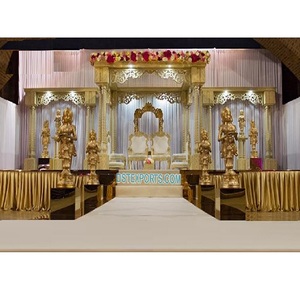 ชุดมันดาปงานแต่งงานอินเดียสุดหรูแบบสามเสา ชุดมันดาปงานแต่งงานแบบสามเสาสำหรับมหารานี ชุดมันดาปงานแต่งงานแบบสามเสา FRP สุดพิเศษจากสหรัฐอเมริกา - Product Image 1