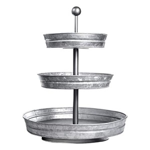 Soporte de pastel de metal de dos niveles para decoraciones fiesta de boda elegante soporte de pastel de hierro galvanizado precio al por mayor para fiestas y eventos - Product Image 3