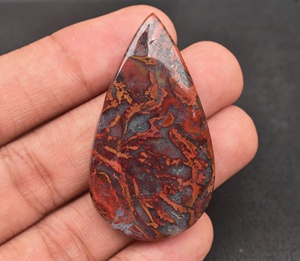 Cabochon en mousse d'agate rouge d'indonése, pierre précieuse pour la fabrication de bijoux, vente en gros, 15 cm - Product Image 3