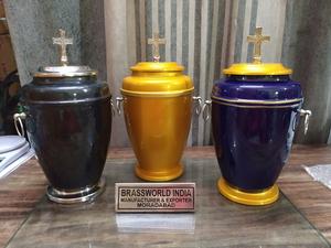 Urna Funeraria de Hierro Multicolor / Urna Funeraria Estilo Americano para Adultos, Suministros Funerarios de Brassworld India - Product Image 2