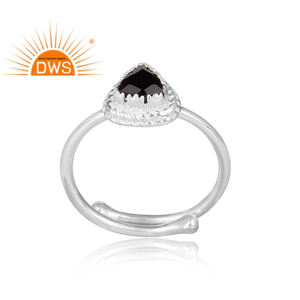 Natural Dark Black Spinel Sterling Silver <b>Girls</b> Wear <b>Ring</b> Gemstone Jewelry Manufacturer Classic Collection - Product Image 1