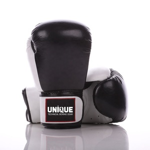 Gants de boxe professionnels personnalisés en cuir PU 8oz, gants d'entraînement en cuir véritable pour hommes, conçus pour les arts martiaux, marque UNIQUE - Product Image 3