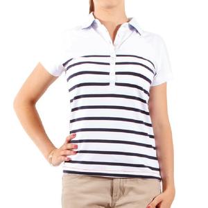 Alta calidad verano moda mujer corto tejido para Polo Camiseta 100% algodón secado rápido transpirable Diseño a rayas al por mayor - Product Image 6