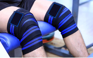 Genouillères à rayures personnalisées OEM de 78 pouces de long pour l'haltérophilie, vente en gros de genouillères de dynamophilie pour squat, gym, équipement de fitness - Product Image 5