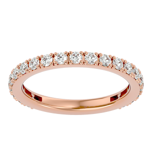 Anillo de boda de oro de 10 quilates con diamante natural redondo de 1,20 quilates |   Joyería Fina Apilable con Engaste de Puntas para Mujer, Elegante, para Aniversario y Boda - Product Image 5
