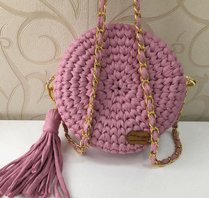 Bolso Redondo de Ganchillo con Hilo de Camiseta - Product Image 5