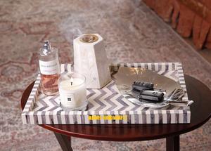 Plateau artisanal en bois nacre blanche, 6 pièces, brûleur Bakhoor, dessous de verre de décoration de maison, boîte de rangement, encens du Ramadan de l'aïd, plats et assiettes - Product Image 2