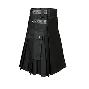 Écossais Traditionnel Fait Main Personnalisé Tartan Kilt en Couleur Noire - Product Image 3