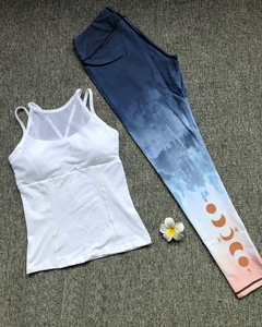 Traje de yoga a la moda para correr, Conjunto de sujetador corto y cruzado para mujer, conjunto deportivo de ocio para mujer, conjunto con estampado de sublimación de corbata de alta calidad - Product Image 5