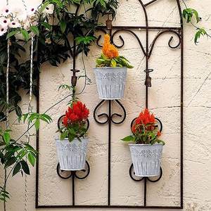 Of3 — Pots de planteur suspendus Vintage en métal, seau de jardin rustique porte-Pot pour plantes, clôture murale, balcon - Product Image 3