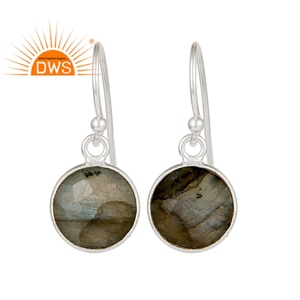 925 Sterling <b>Silver</b> Woman's Wholesaler Jewelry Labradorite Gemstone Bezel Set <b>Dangle</b> <b>Earring</b> Jewelry Supplier - Product Image 1