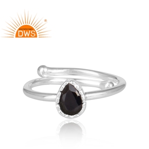 925 Fine Sterling Silver Natural <b>Black</b> Spinal Gemstone Stackable <b>Ring</b> Jewelry For <b>Women</b> Gift For Her - Product Image 3