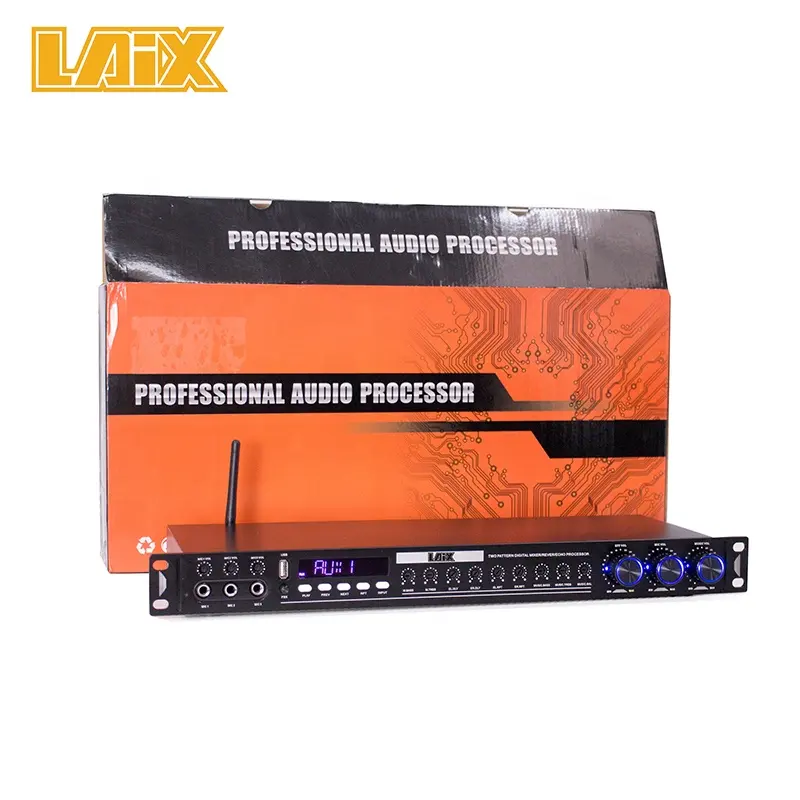 Interruptor LAIX LX-X6 Ampli de sonido Digital eco de Audio profesional de compresor de Reverber mezclador de Dj ampliamente Efecto Reverb Karaoke procesador DSP