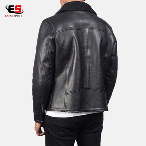 Chaqueta cálida de invierno personalizada para hombre con cuello de piel con cierre de cremallera Diseño informal de cuero teñido liso disponible en todos los tamaños - Product Image 6