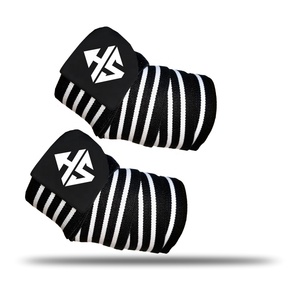 Biểu tượng tùy chỉnh hỗ trợ đầu gối sọc an toàn thể thao miếng đệm Brace phòng tập thể dục đầu gối kết thúc tốt đẹp Băng đầu gối tay áo cử tạ - Product Image 1