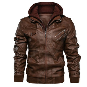 Nouvelle veste en cuir vintage décontractée pour homme, tenue d'hiver, design de motard, poche, imperméable, respirante, coupe-vent, grande taille - Product Image 3