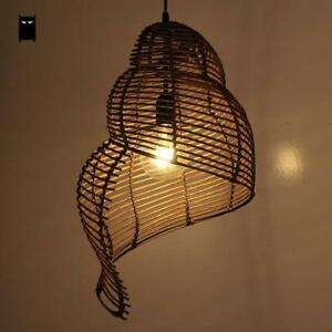 Plafonnier led en rotin, 100% fait à la main, matériau naturel, de haute qualité, applique murale, abat-jour en osier, offre spéciale - Product Image 2