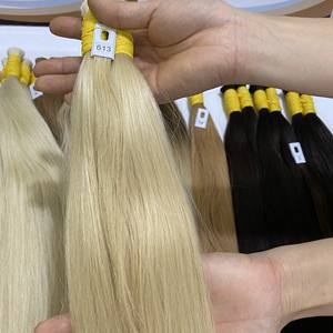 Extensions de cheveux humains lisses en vrac, cuticules, vierge, couleur Blonde, 613 - Product Image 4