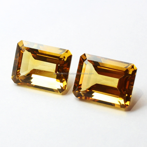 พลอยซิทรีนแบบหลวม8X12MM ซิทรินปรับเทียบได้สีเหลืองมะนาวเครื่องประดับอินเดียคุณภาพสูงทำด้วยมือหินเหลี่ยมเพชรพลอย Citrine - Product Image 1