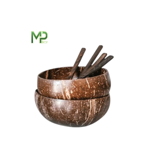 Bol en bois écologique de haute qualité avec logo personnalisé Conception de coquille de noix de coco pour mélanger la salade de fruits comprend une cuillère - Product Image 3